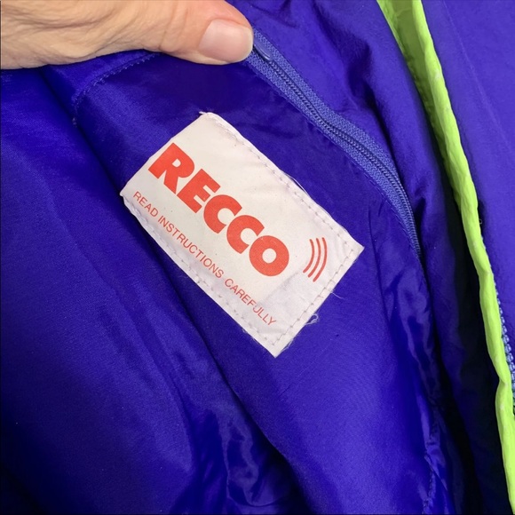 SOLD Vtg Obermeyer Womens One Piece Snow Ski Suit Purple Blue Neon Retro Size 10 - Picture 12 of 12